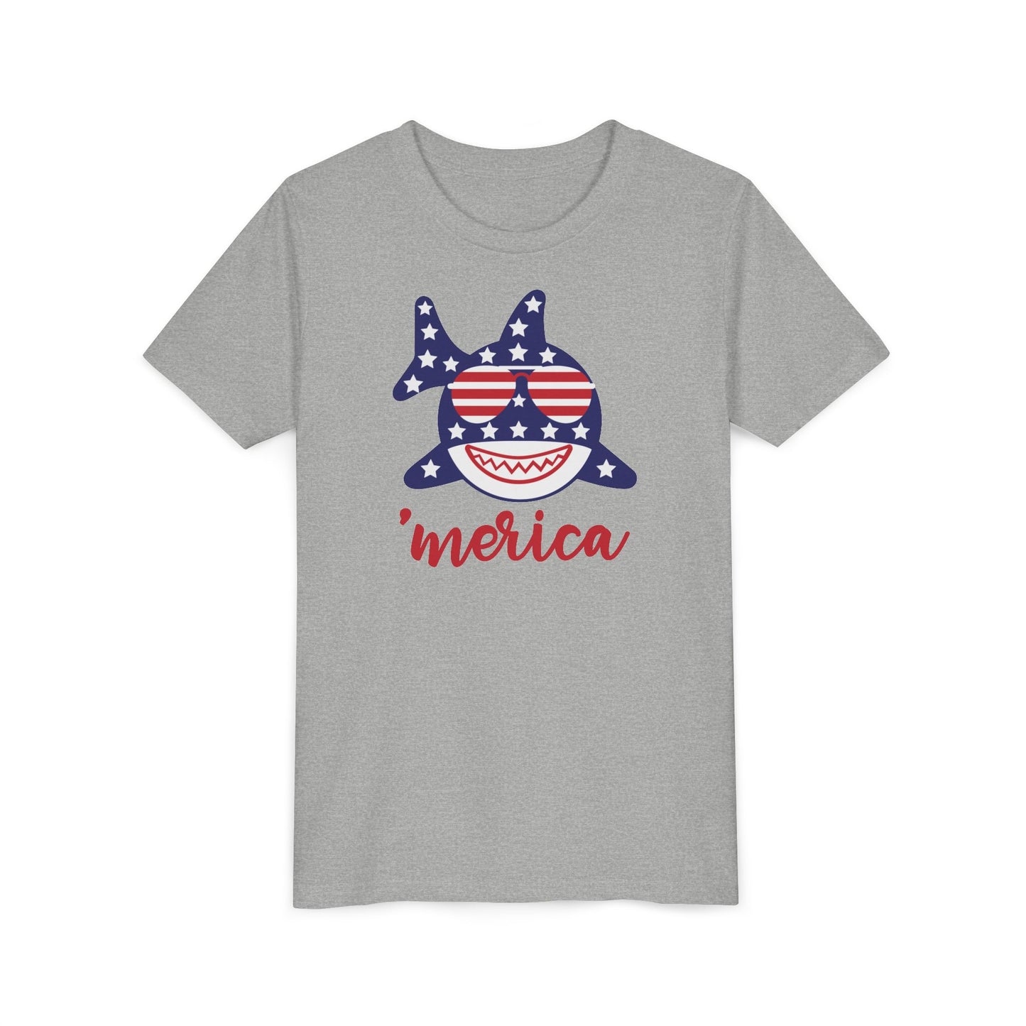 Merica Shark - Boys Youth Short Sleeve Tee
