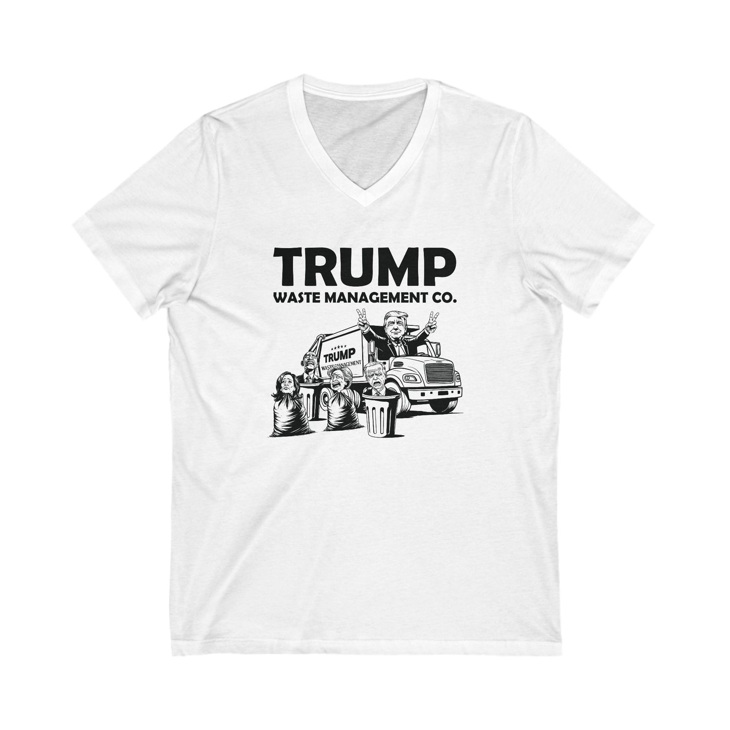 Trump Waste Management - Ladies Jersey Short Sleeve V-Neck Tee