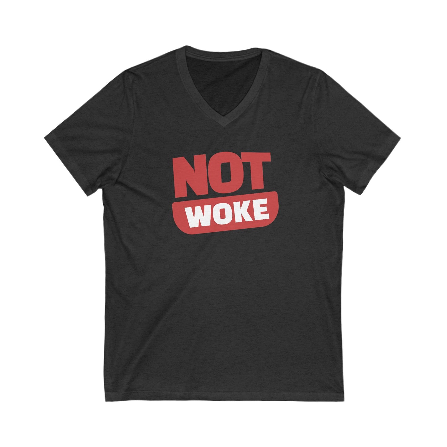 Not Woke - Ladies Jersey Short Sleeve V-Neck Tee