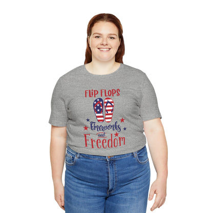 Flip Flops and Fireworks - Ladies Jersey Short Sleeve Tee