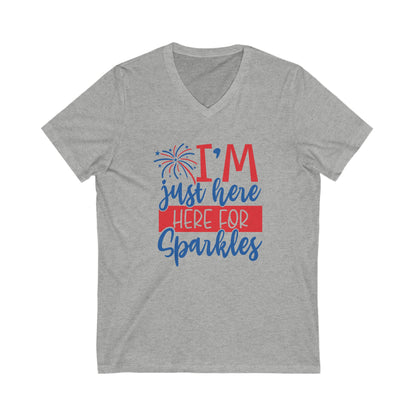 I'm Just Here For Sparkles - Men's Jersey Short Sleeve V-Neck Tee