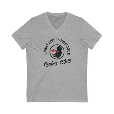 Pro Life - Ladies Jersey Short Sleeve V-Neck Tee