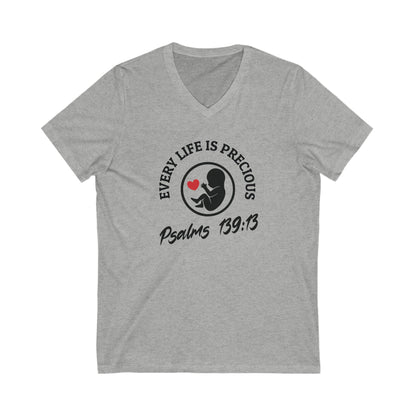 Pro Life - Ladies Jersey Short Sleeve V-Neck Tee