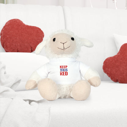 Sheep Plush Toy with Keep Texas Red T-Shirt