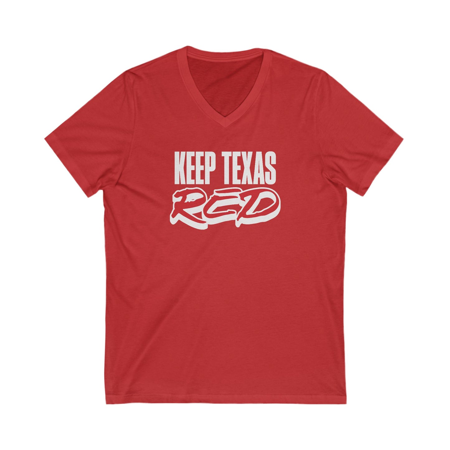 Keep Texas RED -  Jersey Short Sleeve V-Neck Tee