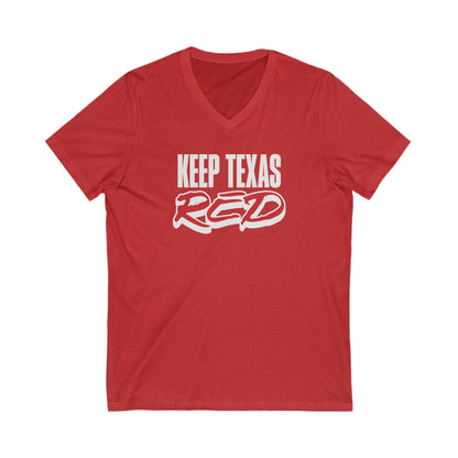 Keep Texas RED -  Jersey Short Sleeve V-Neck Tee