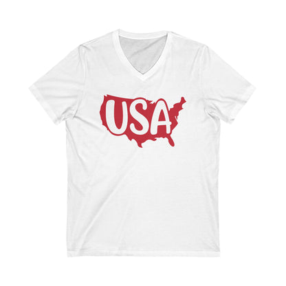 USA - Jersey Short Sleeve V-Neck Tee