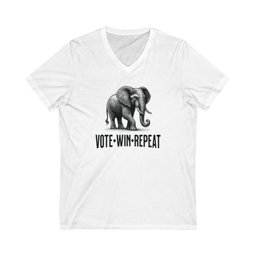 Vote Win Repeat - Jersey Short Sleeve V-Neck Tee