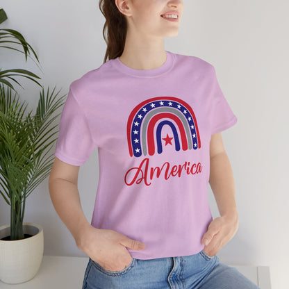 America Rainbow - Ladies Jersey Short Sleeve Tee