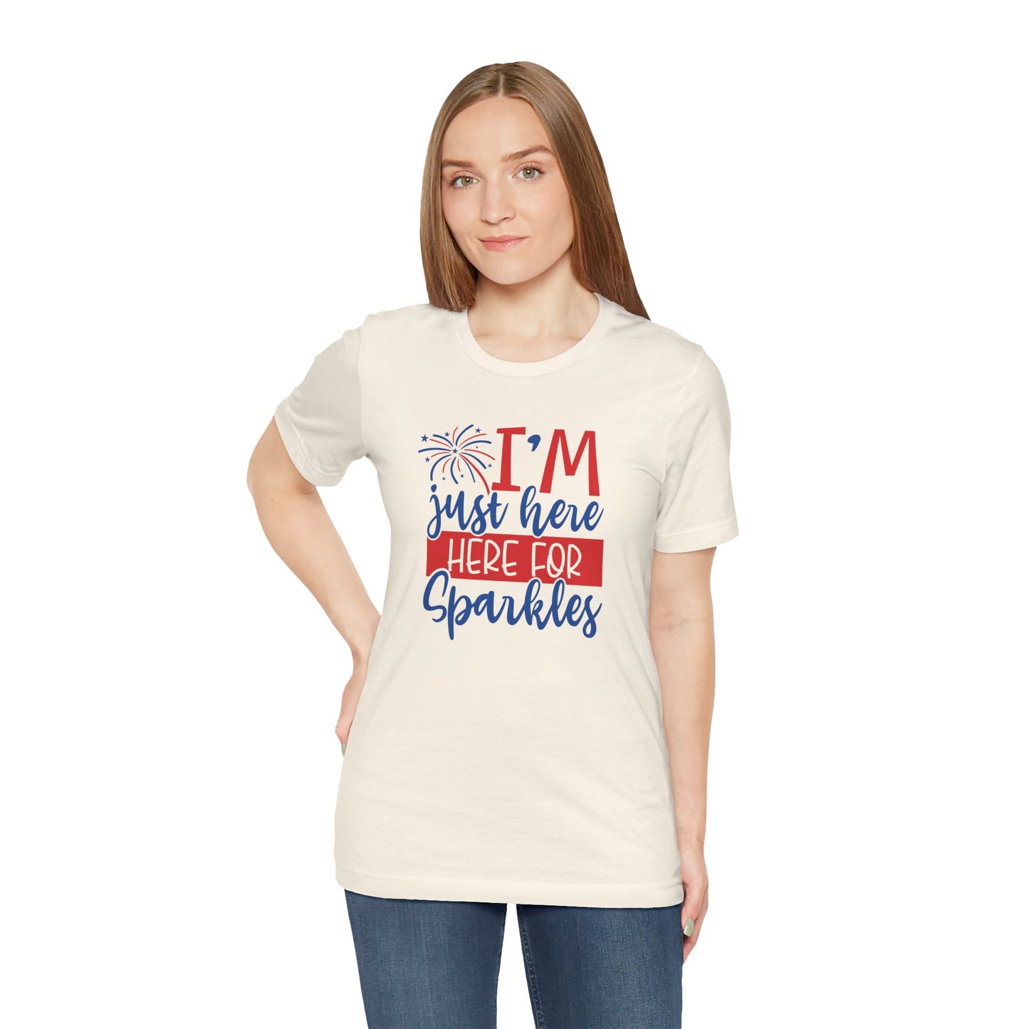 I'm Just Here For Sparkles - Ladies Jersey Short Sleeve Tee