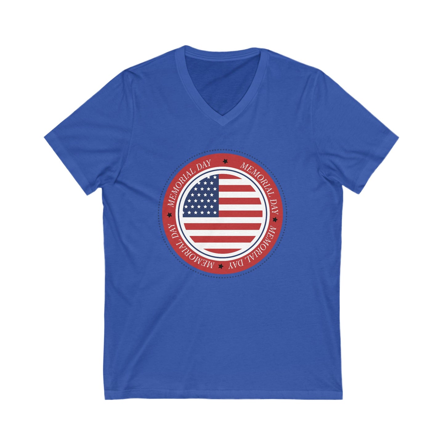 Memorial Day - Ladies Jersey Short Sleeve V-Neck Tee