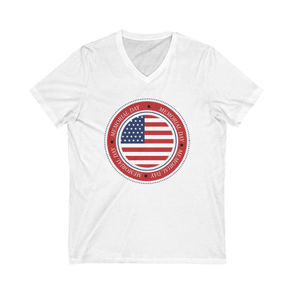 Memorial Day - Ladies Jersey Short Sleeve V-Neck Tee