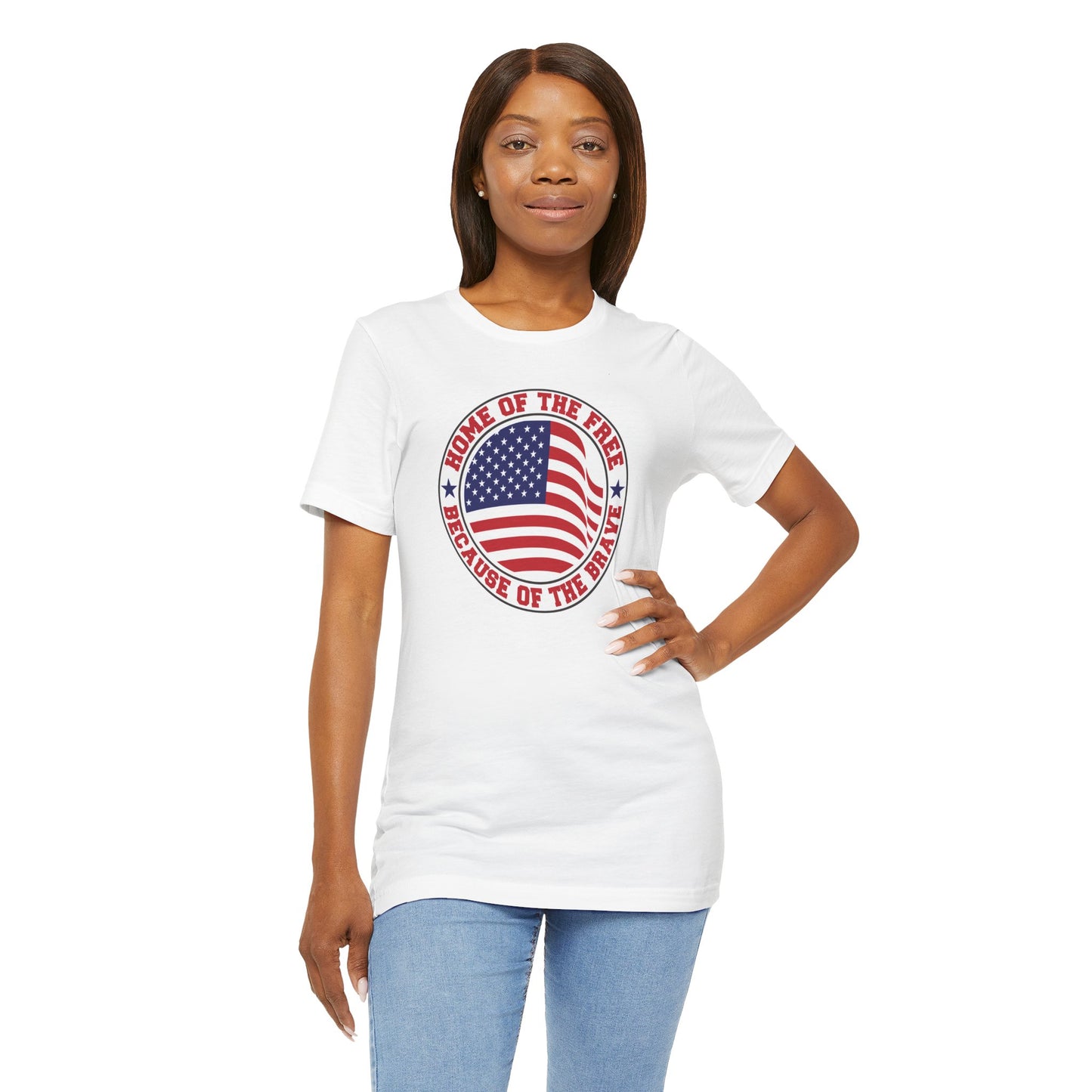 Home Of The Brave Circle - Ladies Jersey Short Sleeve Tee