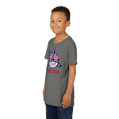 Merica Shark - Boys Youth Short Sleeve Tee