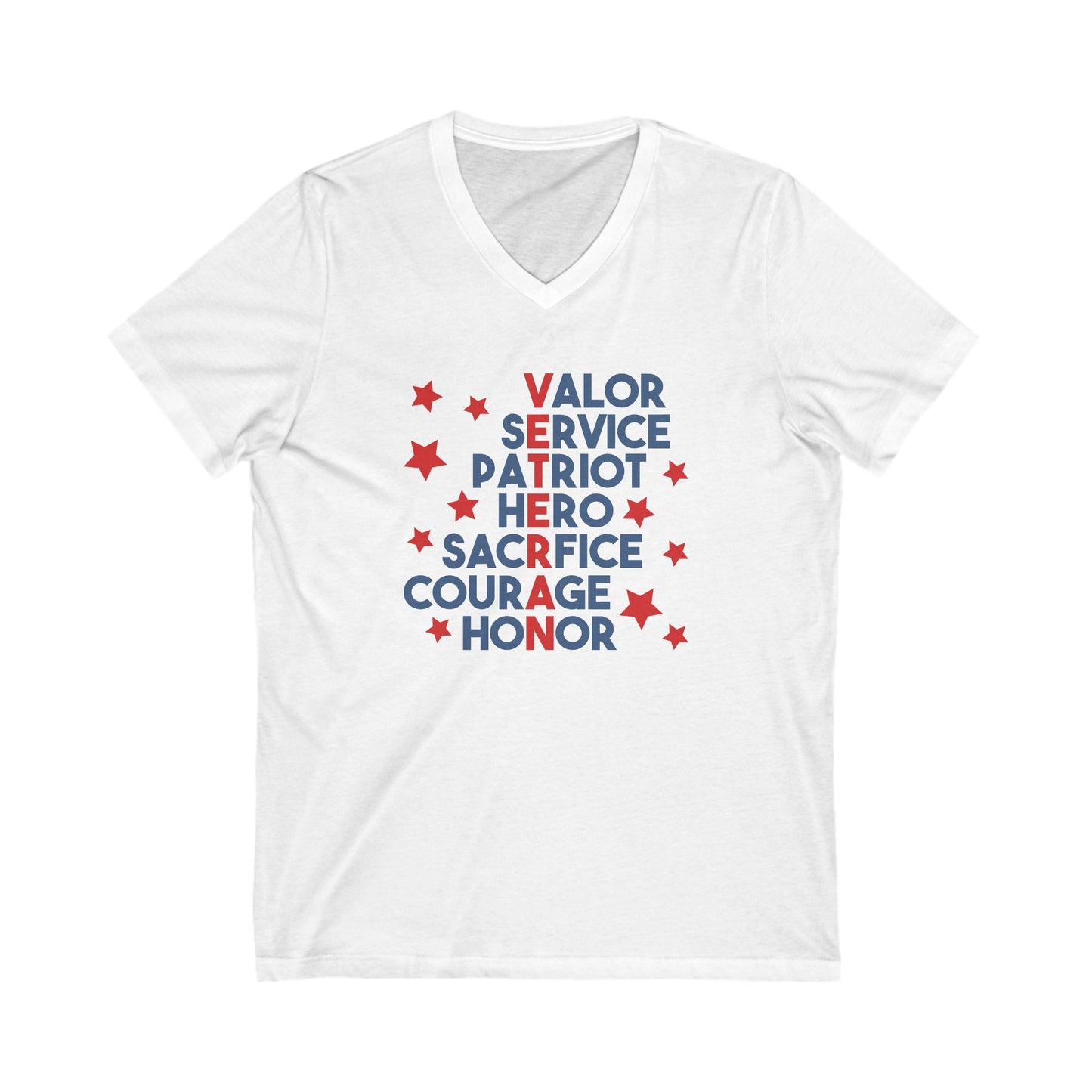 Veteran - Ladies Jersey Short Sleeve V-Neck Tee