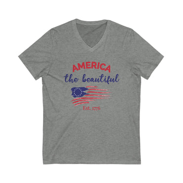 America The Beautiful - Jersey Short Sleeve V-Neck Tee