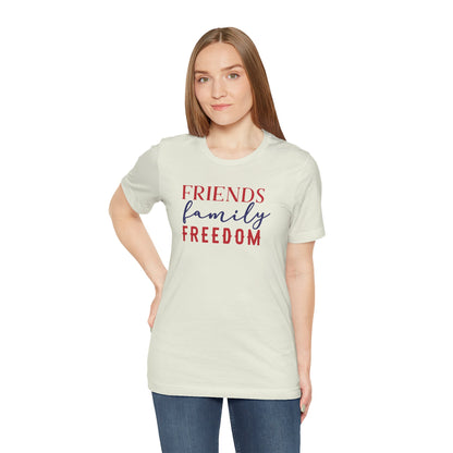 Friends Family Freedom - Ladies Jersey Short Sleeve Tee