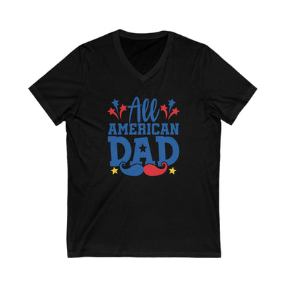 All American Dad - Men's Jersey Short Sleeve V-Neck Tee