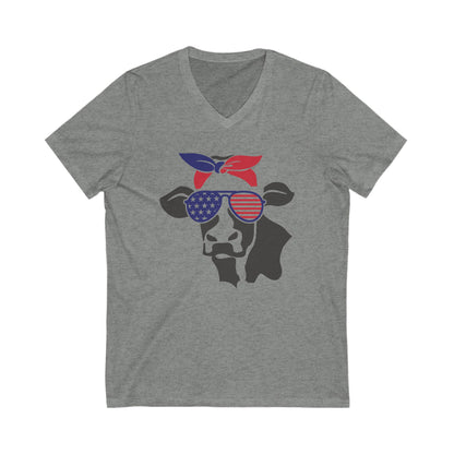 Cow - Jersey Short Sleeve V-Neck Tee