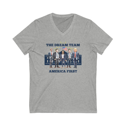 The Dream Team - Ladies Jersey Short Sleeve V-Neck Tee