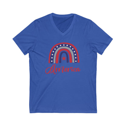 America Arch - Jersey Short Sleeve V-Neck Tee