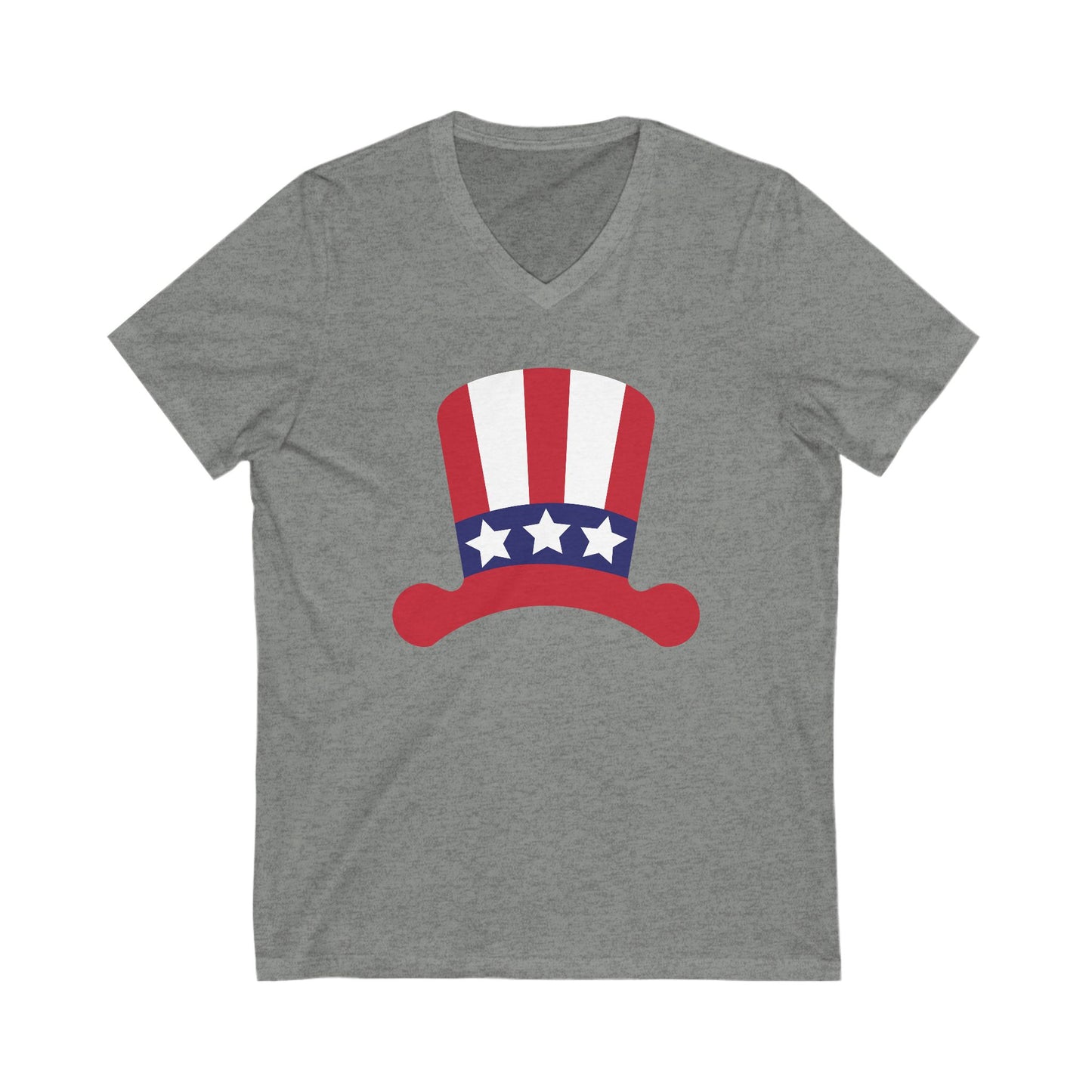 Patriotic Hat - Jersey Short Sleeve V-Neck Tee