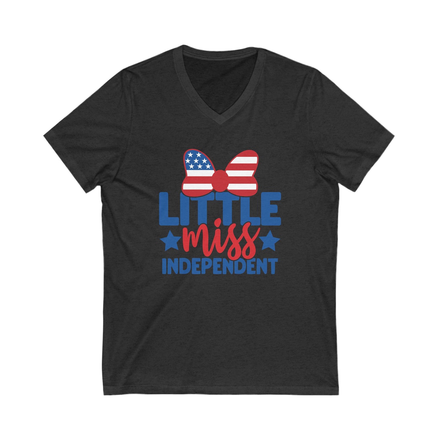 Little Miss Independent - Ladies Jersey Short Sleeve V-Neck Tee