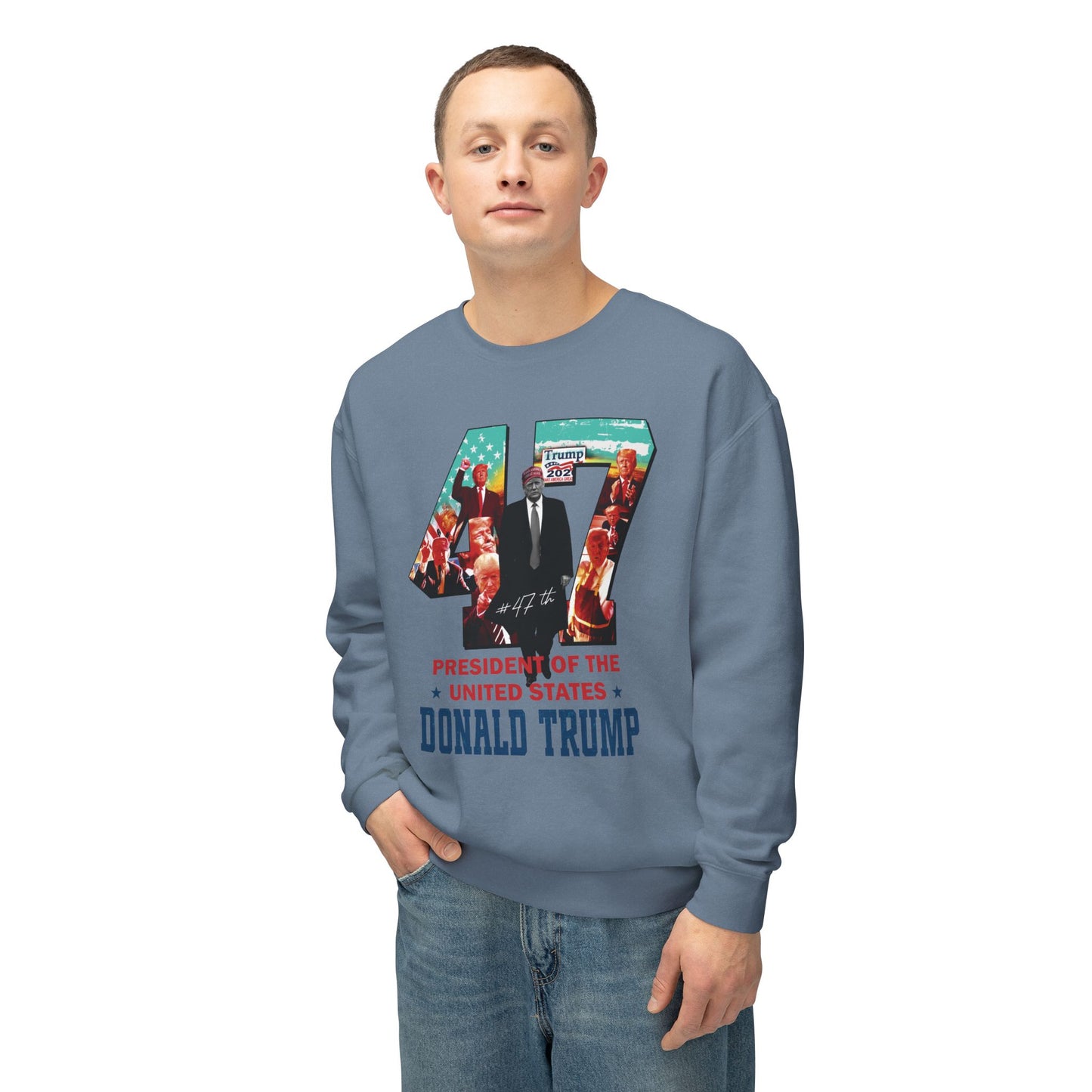 Trump 47 - Men's Lightweight Crewneck Sweatshirt