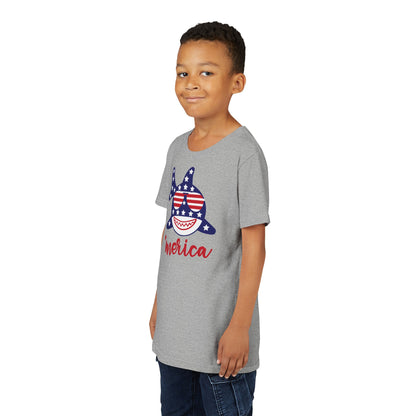 Merica Shark - Boys Youth Short Sleeve Tee