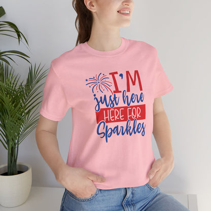 I'm Just Here For Sparkles - Ladies Jersey Short Sleeve Tee