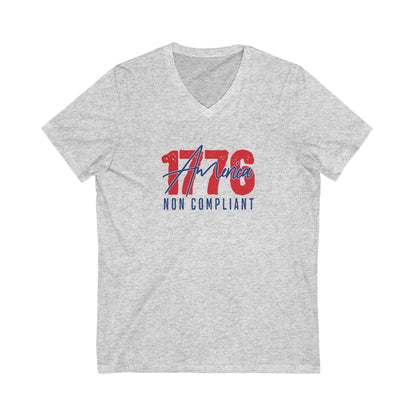 1776 Non Compliant - Ladies Jersey Short Sleeve V-Neck Tee