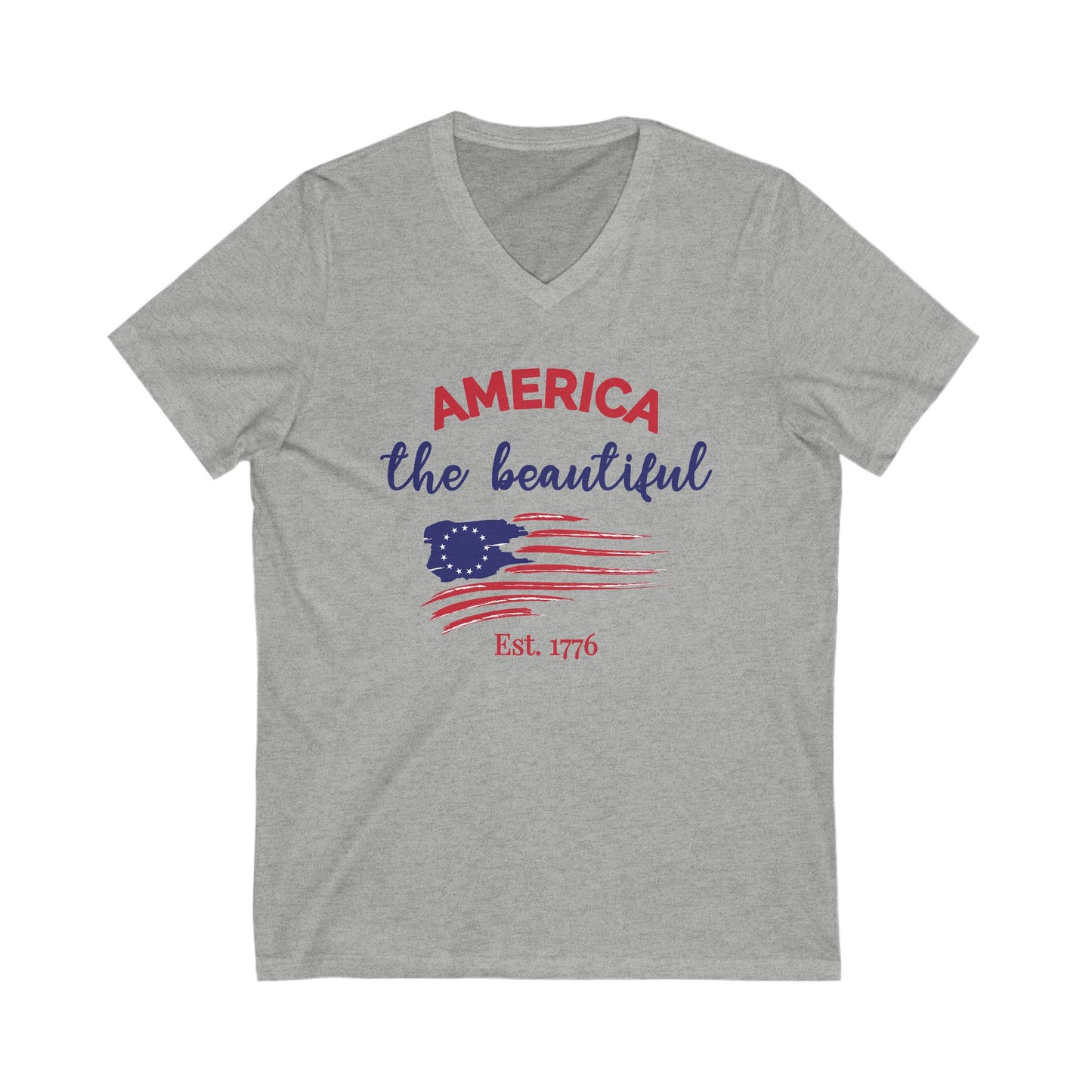 America The Beautiful - Jersey Short Sleeve V-Neck Tee