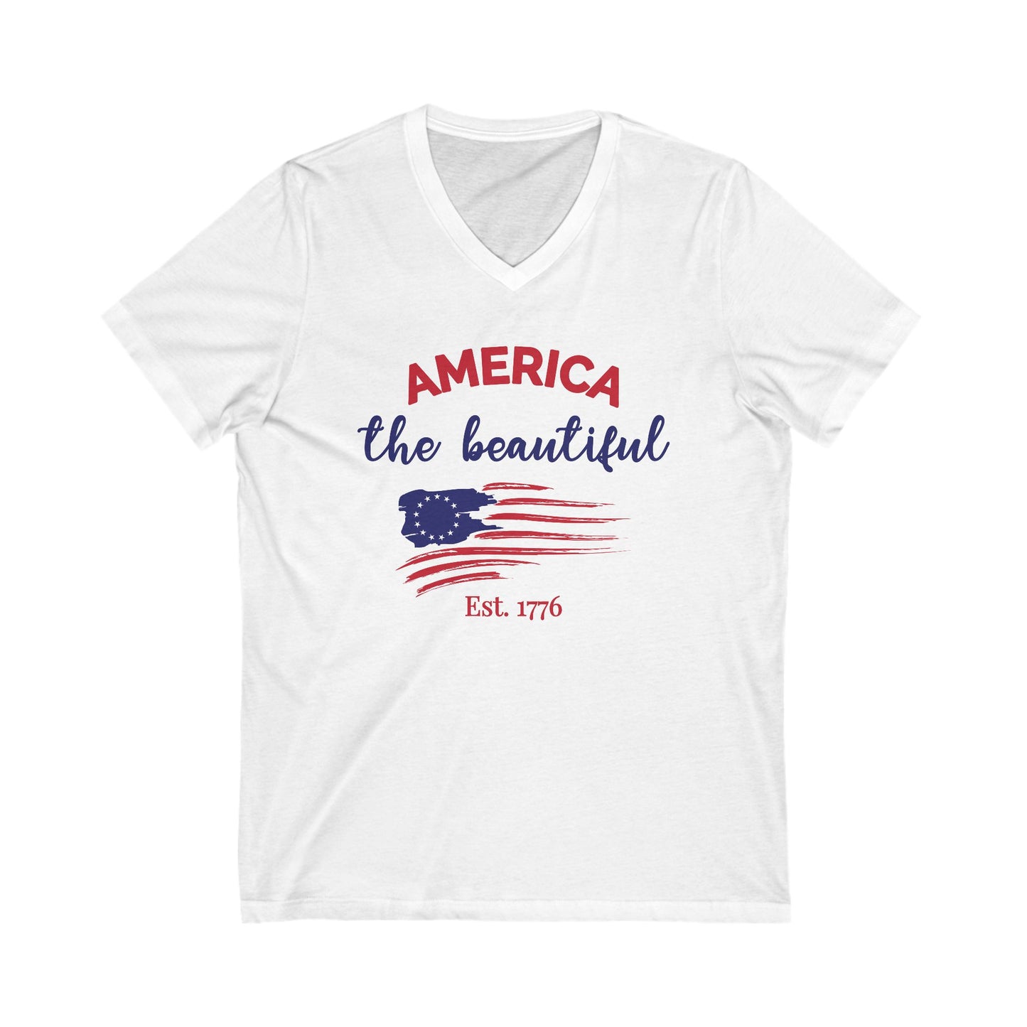 America The Beautiful - Jersey Short Sleeve V-Neck Tee