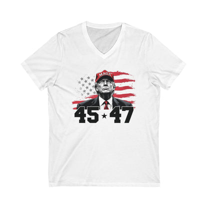 Trump 45 47 - Men's Jersey Short Sleeve V-Neck Tee