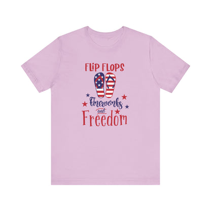 Flip Flops and Fireworks - Ladies Jersey Short Sleeve Tee