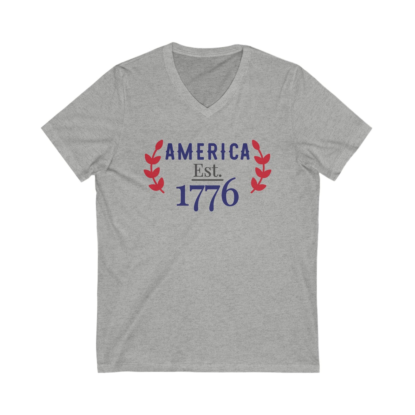 America Est. 1776 - Jersey Short Sleeve V-Neck Tee