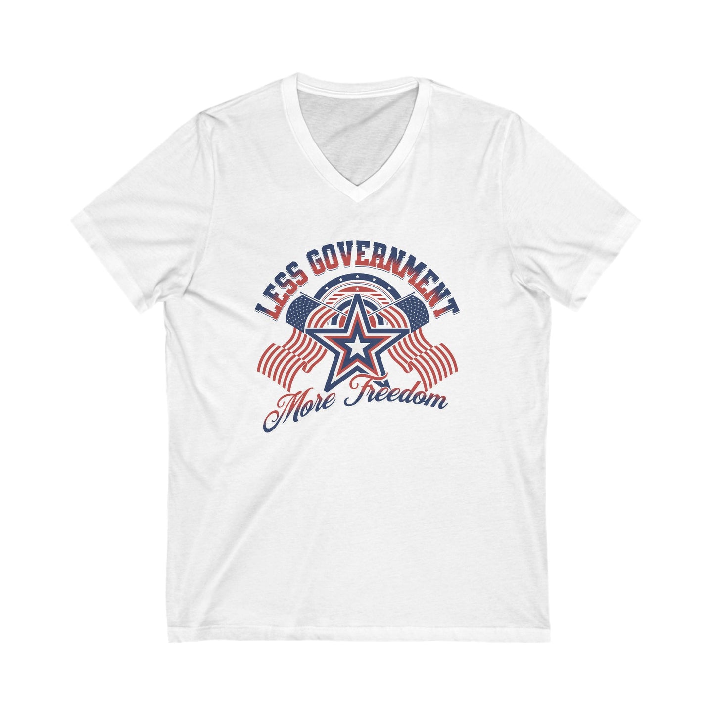 Less Government - Ladies Jersey Short Sleeve V-Neck Tee