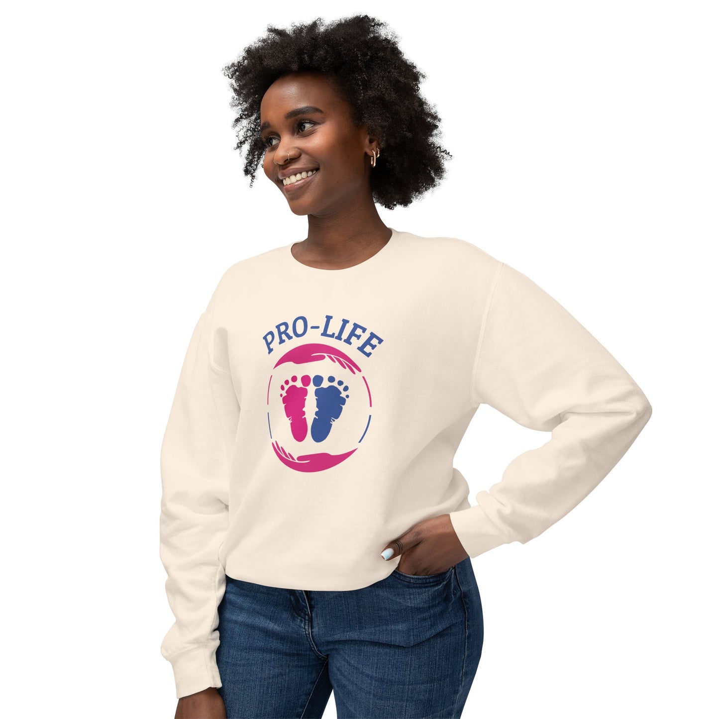 Pro Life - Ladies Lightweight Crewneck Sweatshirt