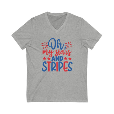 Oh My Stars And Stripes - Men's Jersey Short Sleeve V-Neck Tee