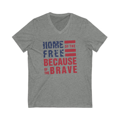 Home Of The Free - Men's Jersey Short Sleeve V-Neck Tee