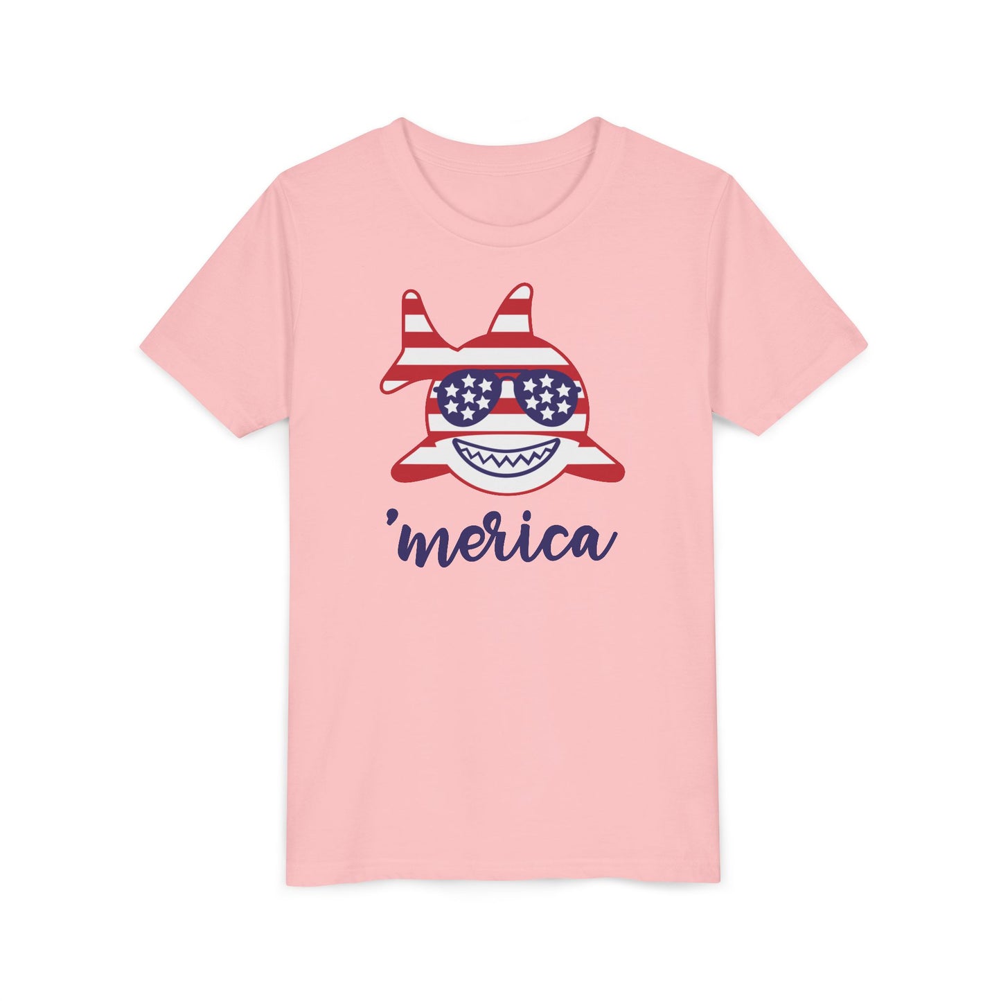 Merica Shark - Girls Youth Short Sleeve Tee