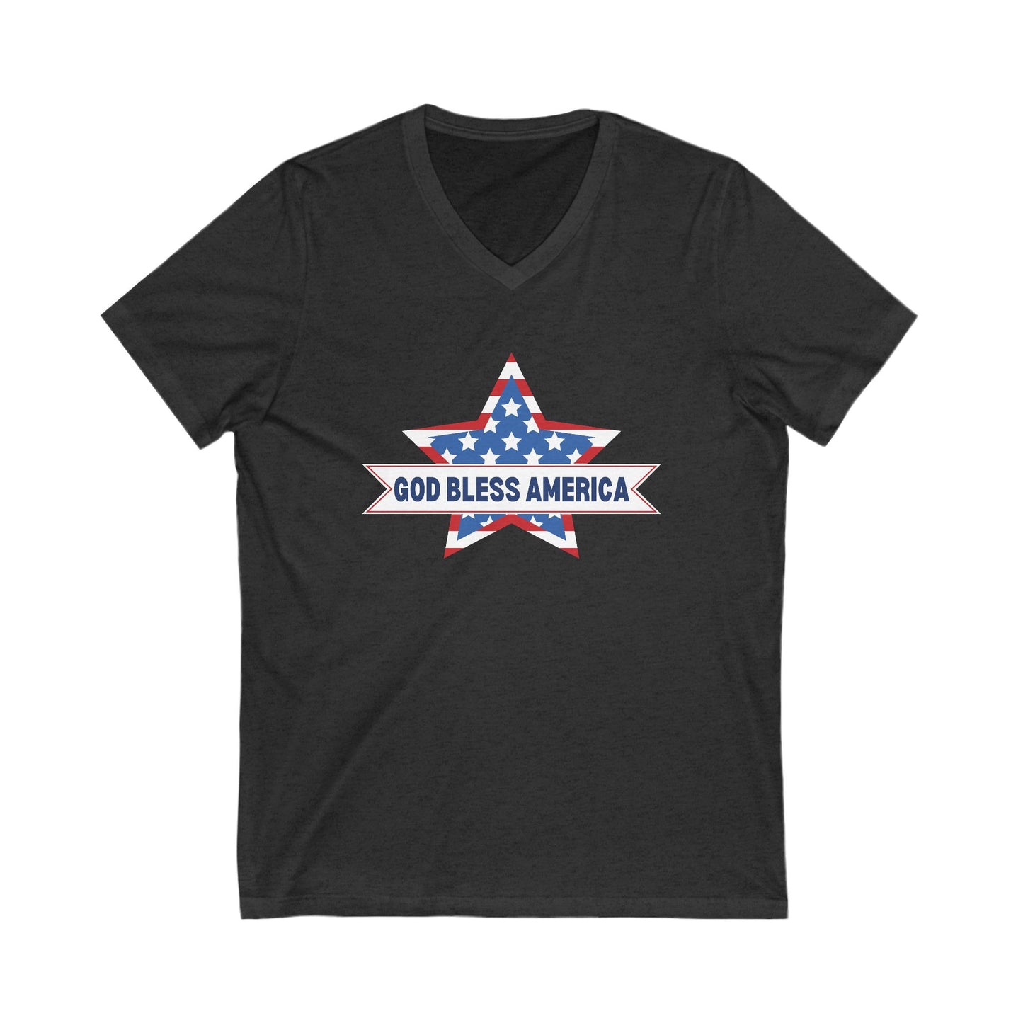 God Bless America - Ladies Jersey Short Sleeve V-Neck Tee