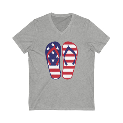 American Flip Flops - Jersey Short Sleeve V-Neck Tee