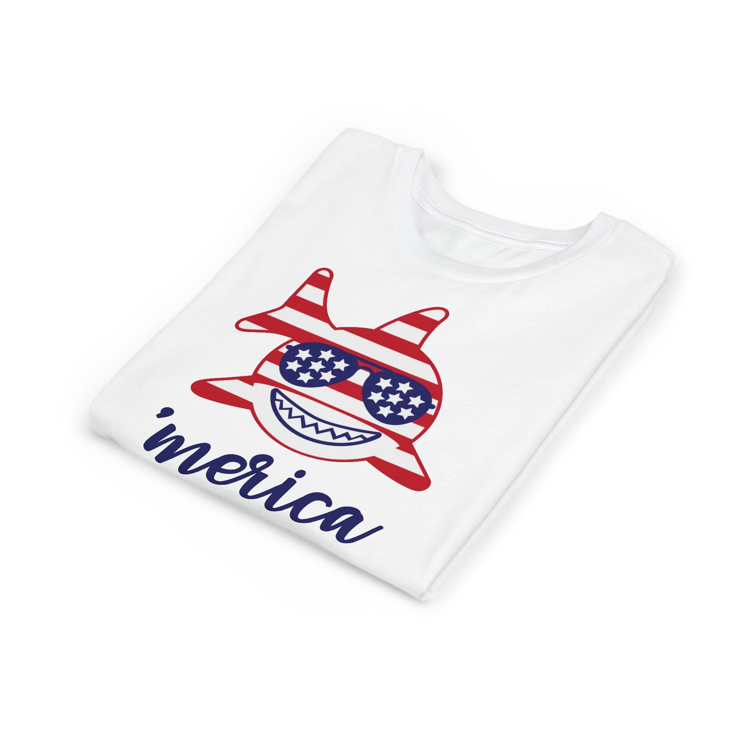 Merica Shark - Girls Youth Short Sleeve Tee