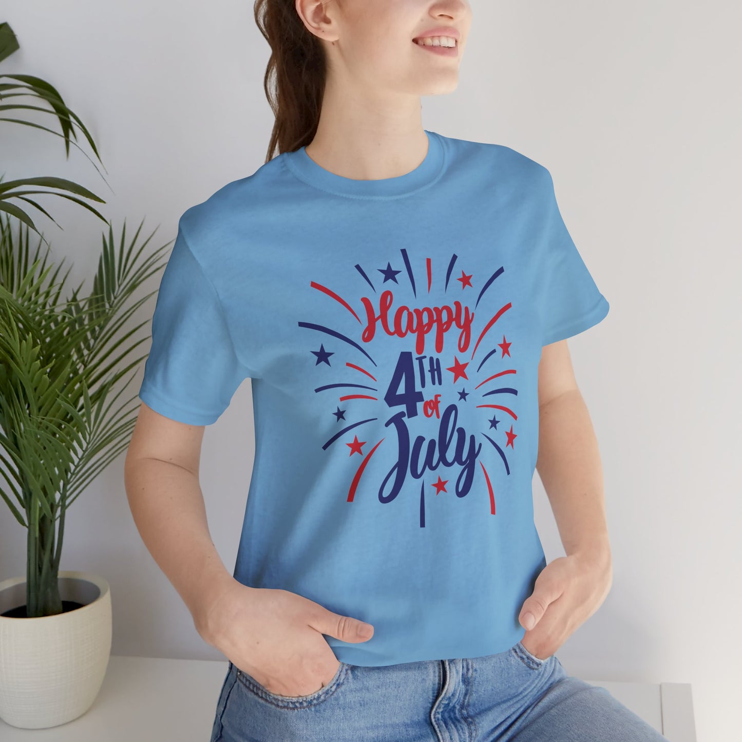 Happy 4th Of July - Ladies Jersey Short Sleeve Tee