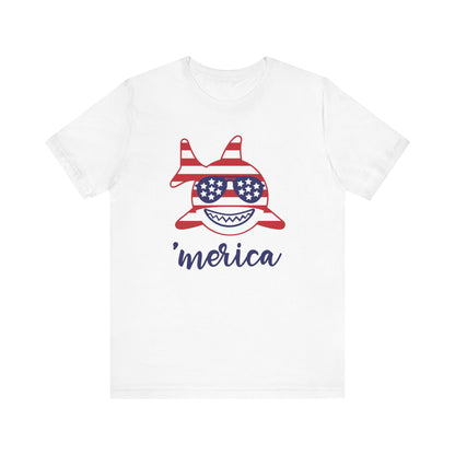 Merica Shark - Ladies Jersey Short Sleeve Tee