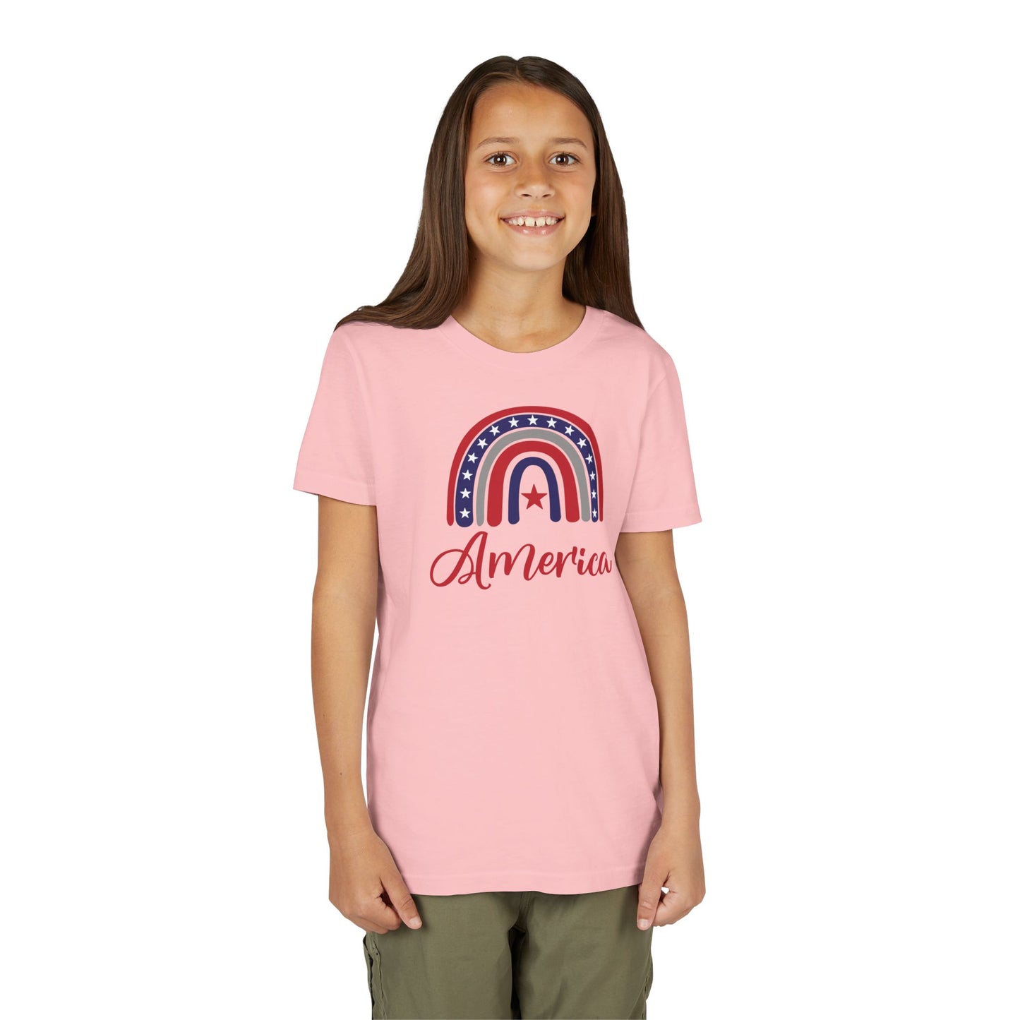 American Rainbow - Girls Youth Short Sleeve Tee