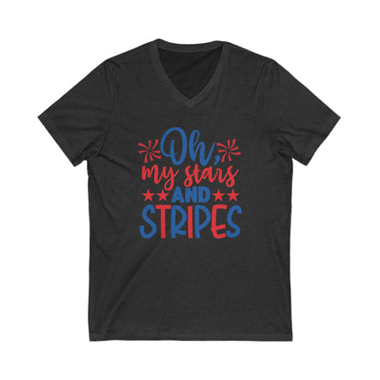 Oh My Stars And Stripes - Men's Jersey Short Sleeve V-Neck Tee