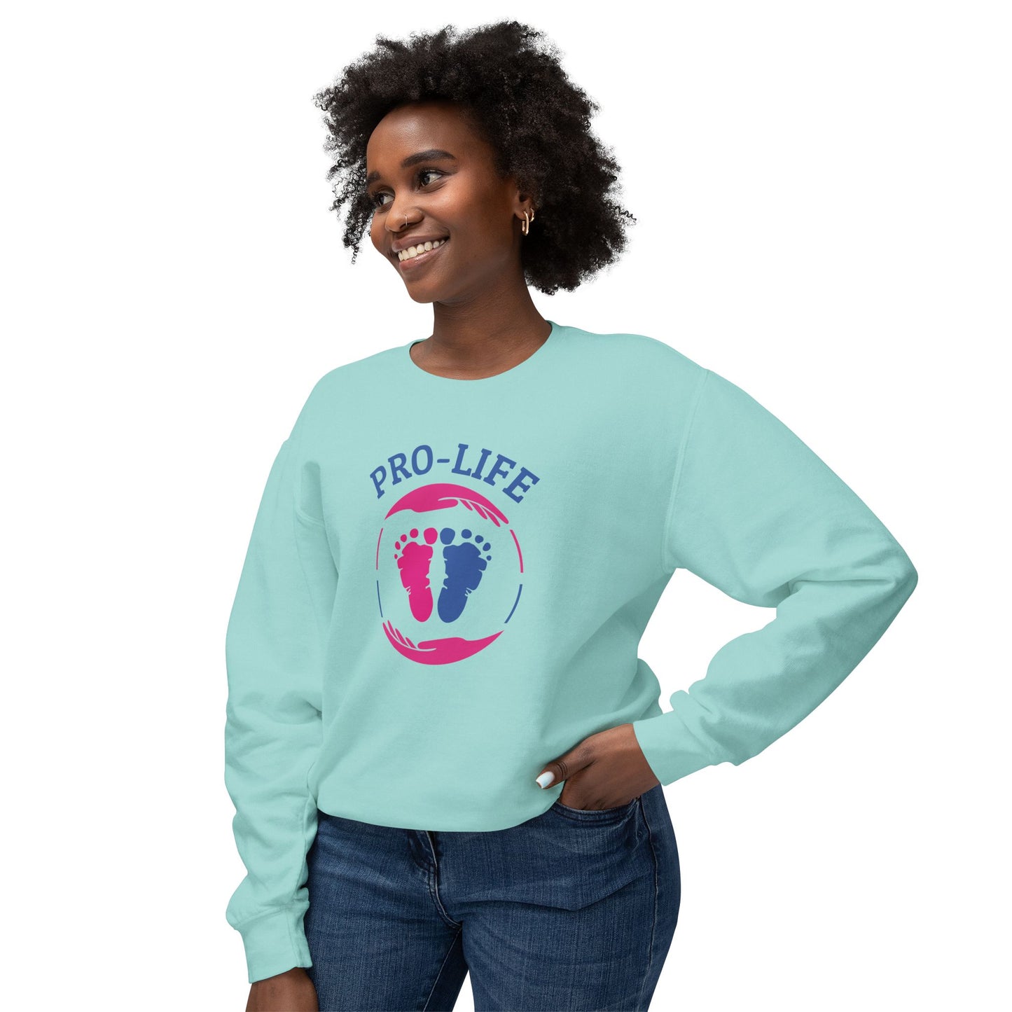 Pro Life - Ladies Lightweight Crewneck Sweatshirt