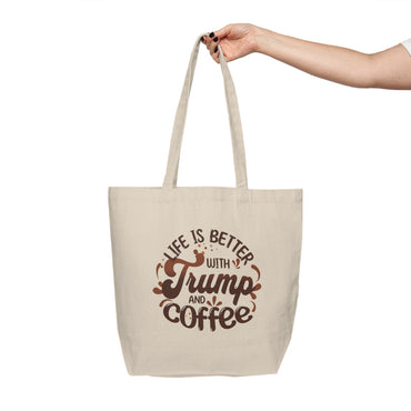 Trump and Coffee - Canvas Shopping Tote